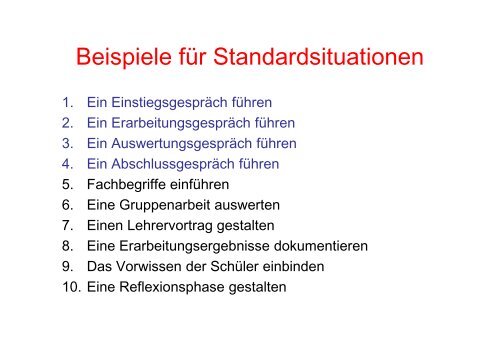 Studienseminar Koblenz Standardsituationen und Lehrerhandwerk