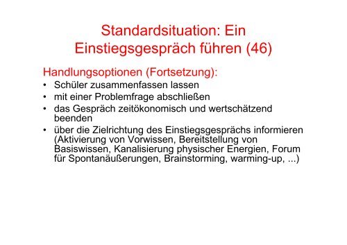 Studienseminar Koblenz Standardsituationen und Lehrerhandwerk