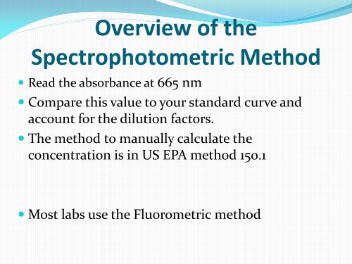 Chlorophyll-A Analysis - Ohio Water Environment Association