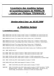 Inventaire des modÃ¨les belges et luxembourgeois de ... - Rail.lu
