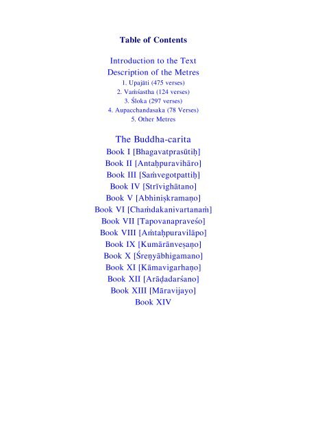 The Sanskrit Text of Buddha-carita AÅvaghoá¹£a - buddhanet-de-index