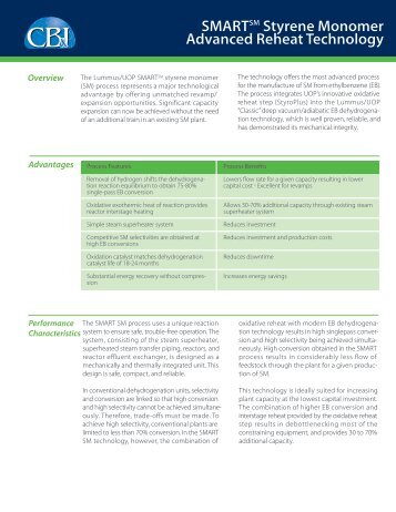 SMARTSM Styrene Monomer Advanced Reheat Technology - CB&I