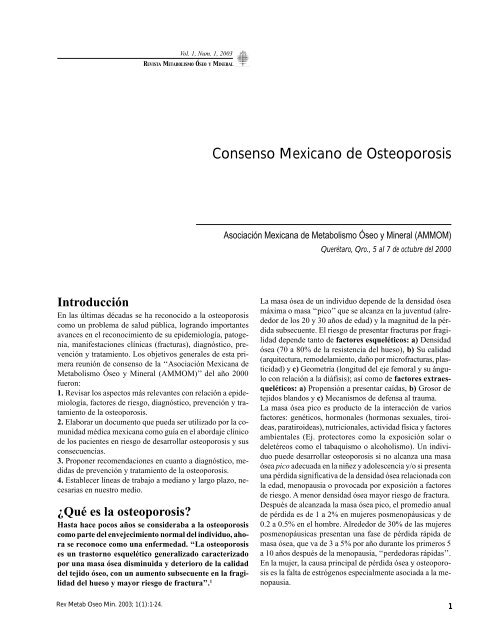 Consenso Mexicano de Osteoporosis - AMMOM