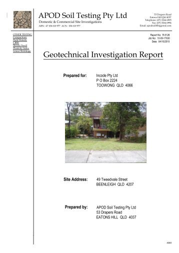 Geotechnical Investigation Report - ServiceSeeking.com.au