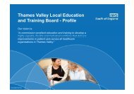 Thames Valley LETB Profile - Workforce and Education