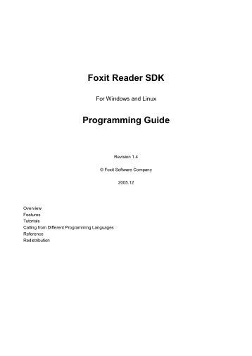 Foxit Reader SDK Programming Guide