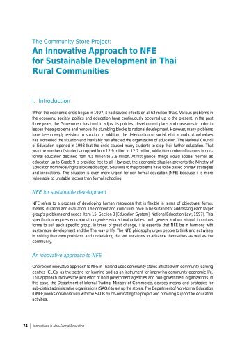 An Innovative Approach to NFE for Sustainable Development in Thai ...