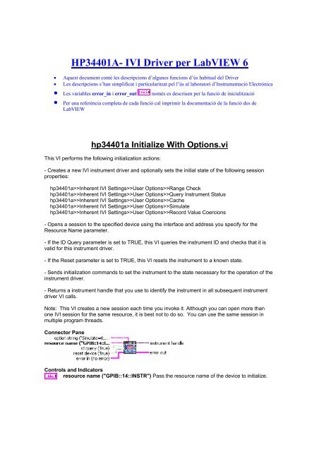 HP34401A- IVI Driver per LabVIEW 6