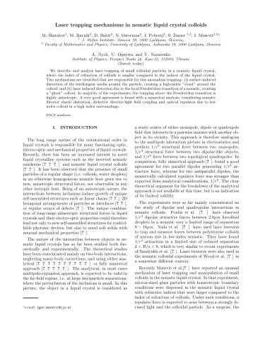 Laser trapping mechanisms in nematic liquid crystal colloids