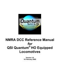 NMRA DCC Reference Manual for QSI Quantum HO ... - QSI Solutions