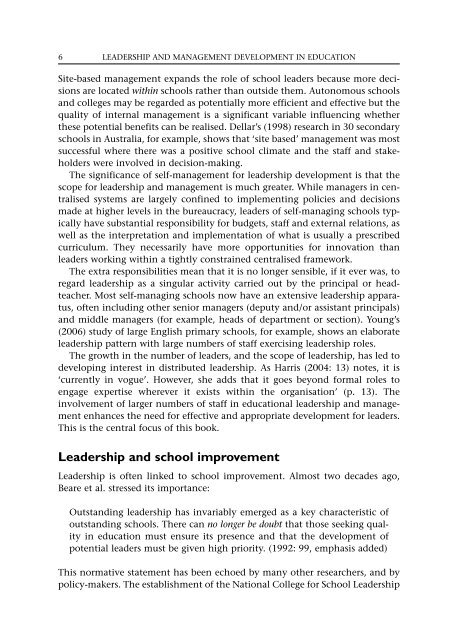 Leadership and Management Development in Education (Education ...