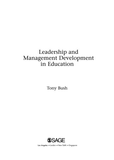 Leadership and Management Development in Education (Education ...