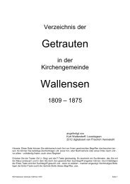 KB Wallensen Getraute 1809 bis 1875 - bei Friedrich Vennekohl