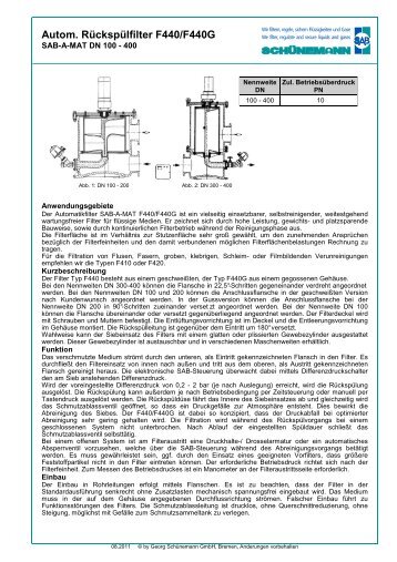 Autom. Rückspülfilter F440/F440G - sab-bremen.de