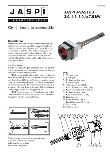 JÃƒÂ„SPI J-VASTUS 3.0, 4.5, 6.0 ja 7.5 kW - Kaukora