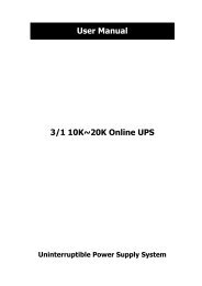 3/1 10K~20K Online UPS User Manual - Voltron