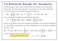 7.2 Kinetische Energie der Atomkerne - Institut für Theoretische Physik