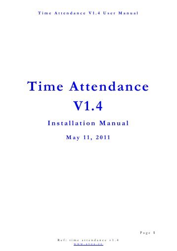 Time Attendance V1.4 - AVEA International Company Limited