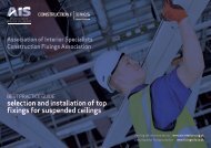 selection and installation of top fixings for suspended ceilings