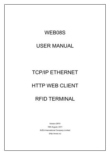 WEB01A TCP/IP Ethernet RFID Reader - AVEA International ...