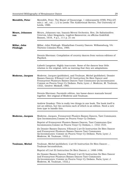 Annotated Bibliography of Renaissance Dance - Shadow Island ...