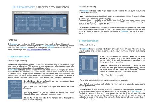 JB BROADCAST 3 BANDS COMPRESSOR - Acoustica