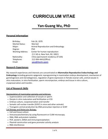 View Dr. Wu's CV - Center for Human Reproduction