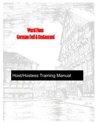 Host/Hostess Training Manual - The Wurst Haus