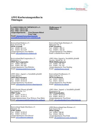 AWO Kurberatungsstellen in Thüringen - GesundheitsService AWO