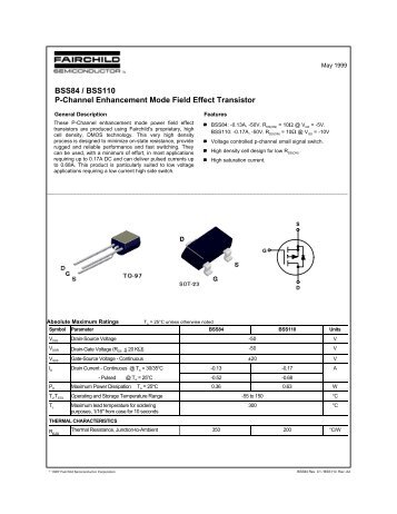 BSS84 / BSS110 P-Channel Enhancement Mode Field Effect ...