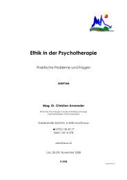 Ethik in der Psychotherapie - Mag. Dr. Christian Arnezeder