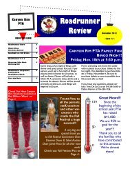 Roadrunner Review - Canyon Rim Elementary PTA