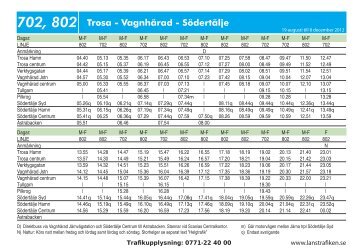 702, 802 Trosa - VagnhÃ¤rad - SÃ¶dertÃ¤lje