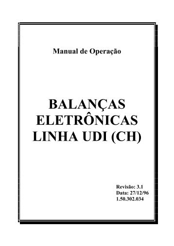 BALANÃAS ELETRÃNICAS LINHA UDI (CH) - Urano