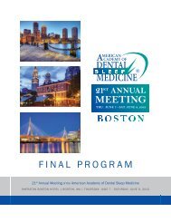 Annual Meeting American Academy Of Dental Sleep Medicine