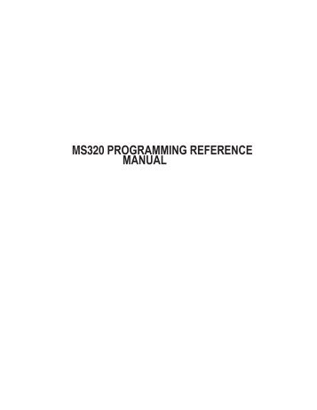 Programming Reference Manual - Minisoft