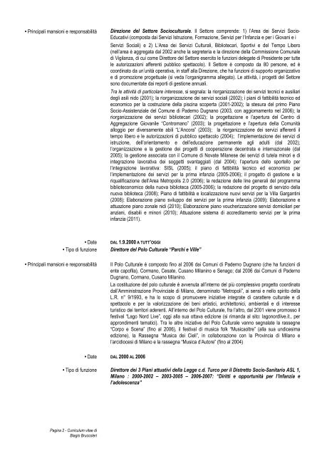 Curriculum vitae Europass - Sito Istituzionale del Comune di ...