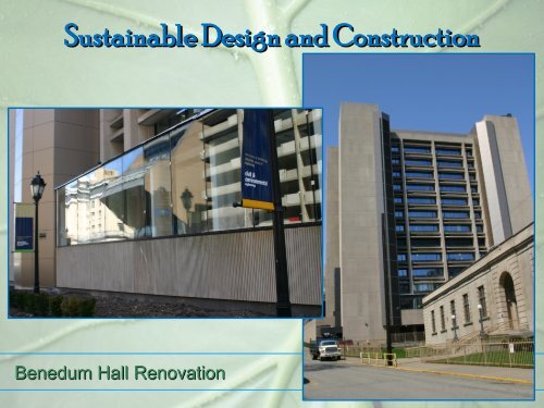 Sustainability at the University of Pittsburgh - Facilities Management