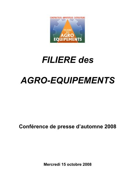 FILIERE des AGRO-EQUIPEMENTS - Axema