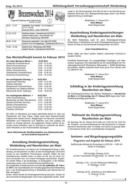 Ausgabe 02 / 2014 - Markt Weidenberg