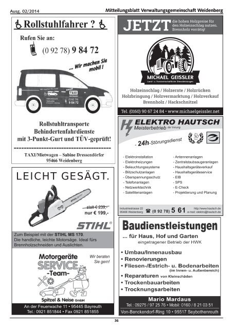 Ausgabe 02 / 2014 - Markt Weidenberg