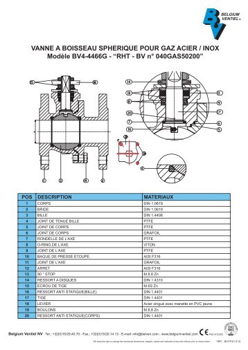 VANNE A BOISSEAU SPHERIQUE POUR GAZ ACIER / INOX ...