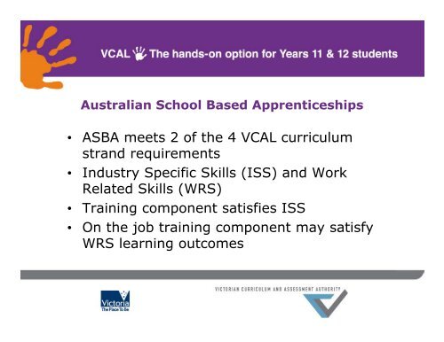 David Gallagher - Why has VCAL been so successful?