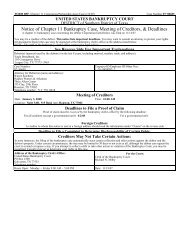 Notice of Chapter 11 Bankruptcy Case, Meeting of Creditors ...
