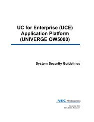 OW5000 System Security Guidelines - NEC Corporation of America