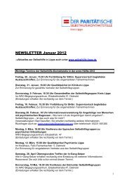 Newsletter JANUAR 2012 - Selbsthilfe-Kontaktstelle Kreis Lippe