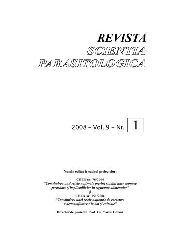 FundaÅ£ia SCIENTIA PARASITOLOGICA PRO VITA - Zooparaz.net