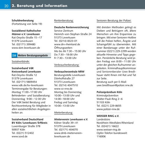 Seniorenwegweiser Stadt Leverkusen - Die Infoseiten für Pflege ...