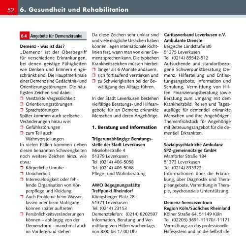 Seniorenwegweiser Stadt Leverkusen - Die Infoseiten für Pflege ...