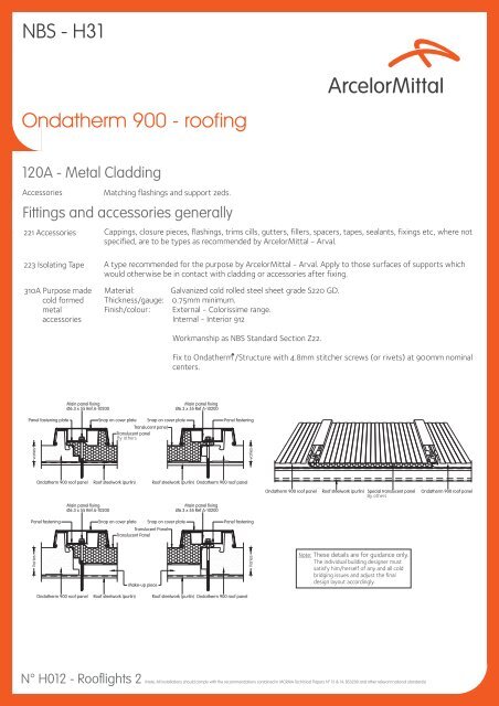 Ondatherm 900 - roofing - PGA Consultants